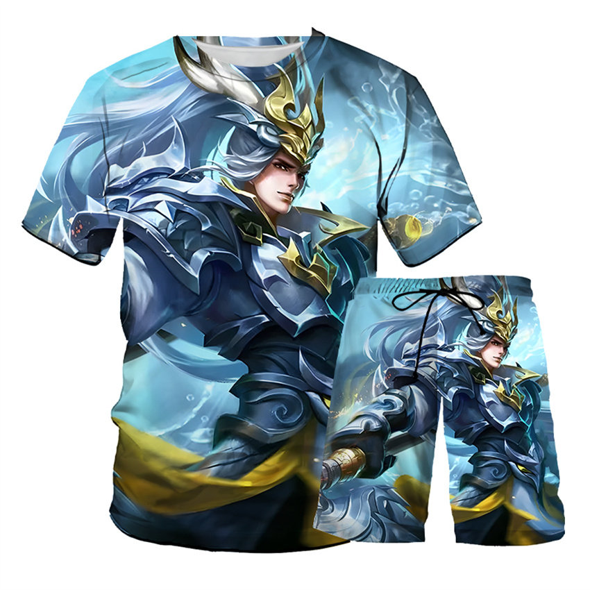 王者荣耀马超琥珀纪元T恤套装男孩卡通短裤学生潮流帅气凯两件套,淘宝优惠券,粉丝福利购,淘宝优惠卷