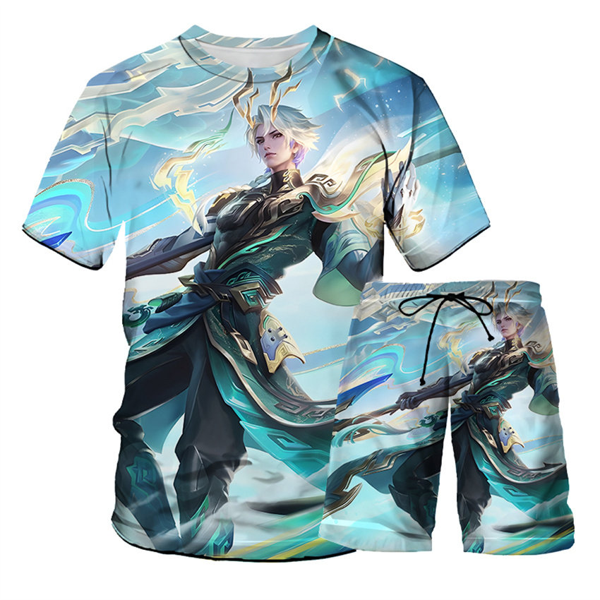 王者荣耀马超琥珀纪元T恤套装男孩卡通短裤学生潮流帅气凯两件套,淘宝优惠券,粉丝福利购,淘宝优惠卷