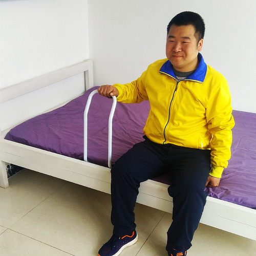 老人起床助力白色扶手床边护栏保暖借力扳手帮助起夜工具固定安装 - 图0