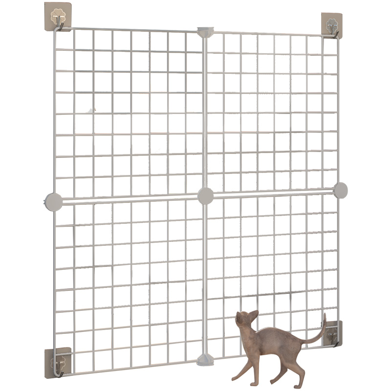 防猫门栏宠物猫围栏防狗隔离网猫栅栏室内伸缩档板拦猫神器栅栏门-图3