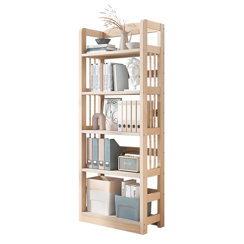 Книжная полка из натурального дерева, многослойный книжный шкаф для школьников, простая система хранения