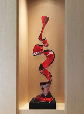 定制抽象透明树脂雕塑摆件样板房