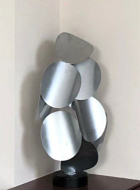 可定制抽象金属叶子雕塑摆件玄关