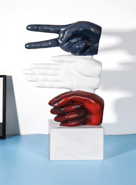 定制抽象雕塑手部剪刀石头布摆件