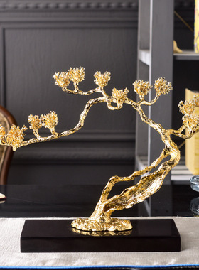 可定制轻奢迎客松合金雕塑艺术品