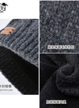 定制logo8415跨境冬季帽子女户外骑行保暖护耳毛线帽加绒围脖两件