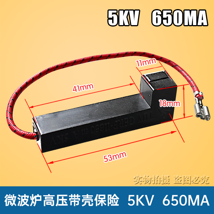 微波炉高压保险管带壳保险丝套件 5KV 0.65A-0.9A 适用美的格兰仕 - 图1