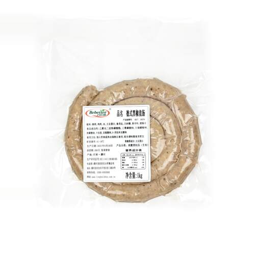 百倍德德式黑椒盘肠1kg/包黑椒肠烤肠香肠营养餐西餐家用商用食材 - 图3