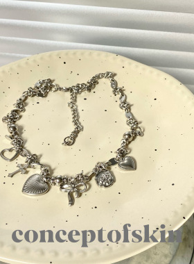 conceptofskin极简守护宣言项链手链 原创高级感朋克机车爱心配饰