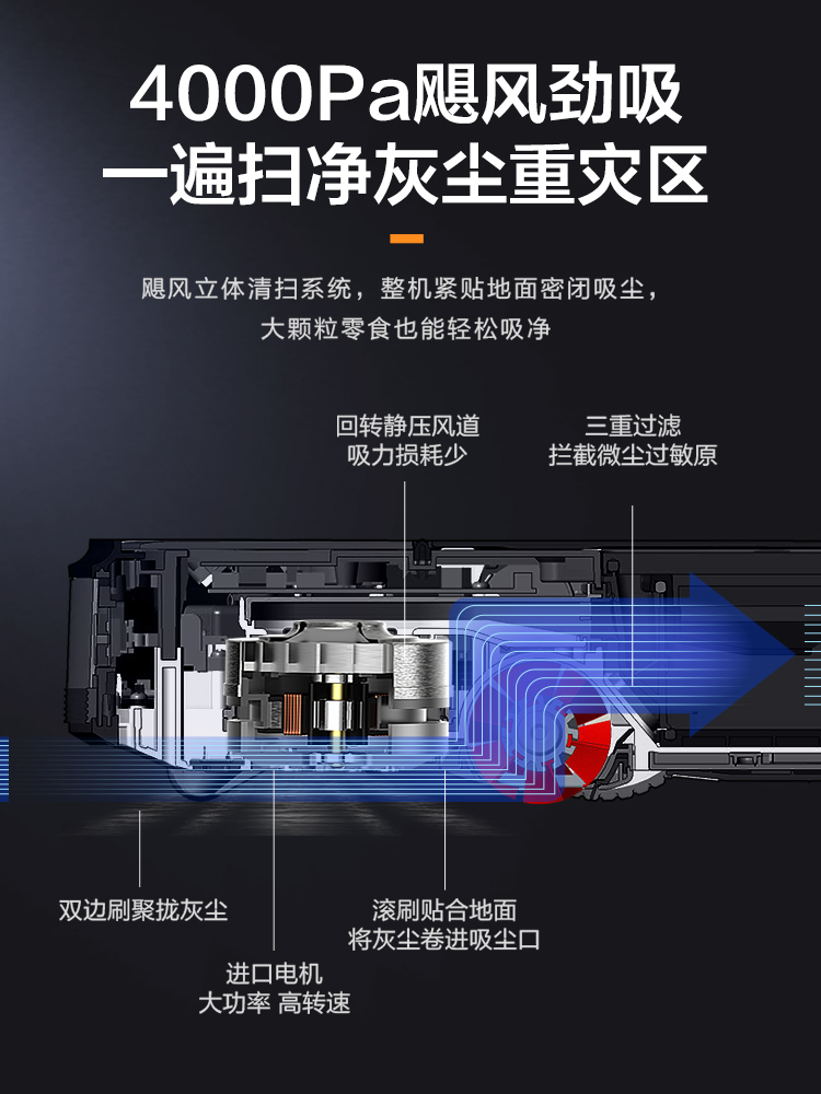 midea美的美励合专卖店美的扫地机器人家用全自动智能吸尘器扫地拖地一体机三合一擦地I51