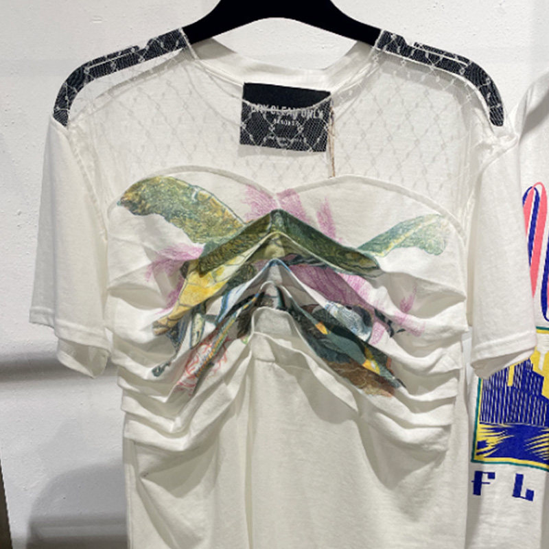 买手店dry clean only蕾丝拼接t恤 onefifteen初衣食午T恤