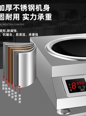 商用电磁炉8000W大功率大锅灶饭店专用猛火灶家电磁灶厂家电炒炉