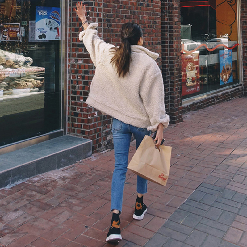 宽松韩版学生bf直筒裤春季牛仔裤 佩艳牛仔裤