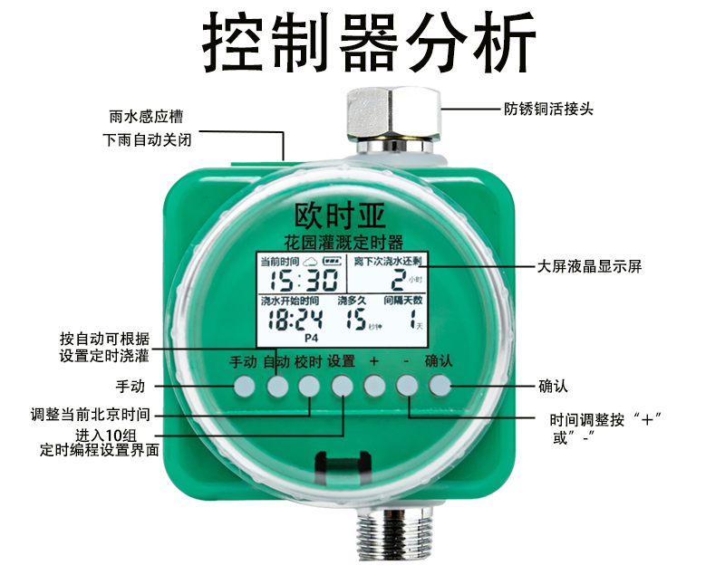 自动浇水器微喷自动喷淋智能定时器滴灌雾化套装配件园艺浇花喷头 - 图1