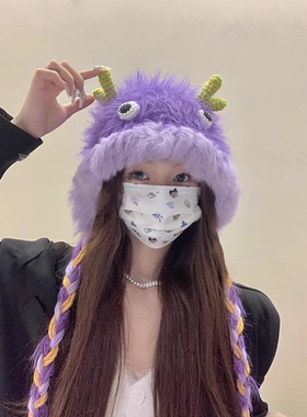 雷锋帽逛街可爱女秋冬雷锋帽