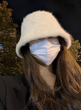 渔夫帽逛街休闲女秋冬兔毛帽