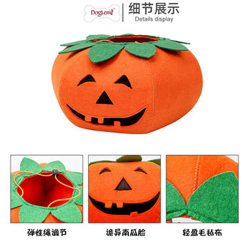 Dolemi Halloween Pumpkin Dog Dressing Multifunctional Collar Cat Party Weird Pet Transformation Headwear