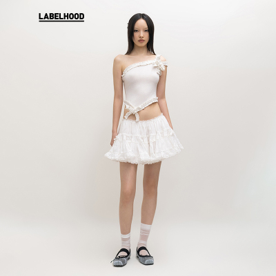 【NODRESS×LABELHOOD】蕾虎联名款2023夏新蝴蝶结花边背心吊带女