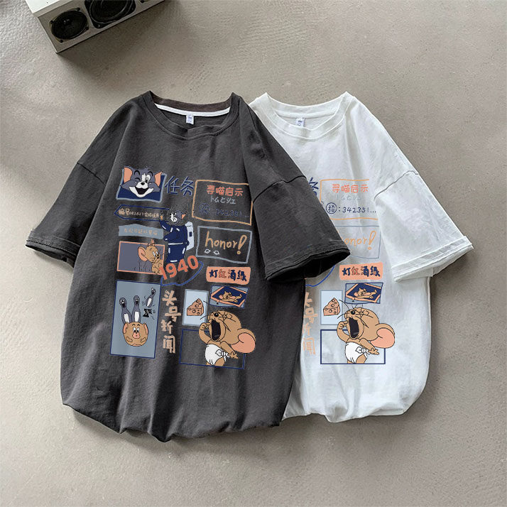 外贸原单正品尾货清仓~卡通潮牌印花短袖T恤ins夏季重磅纯棉上衣,淘宝优惠券,粉丝福利购,淘宝优惠卷