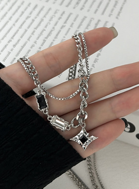 【王嘉尔同款】双层芒星项链男士