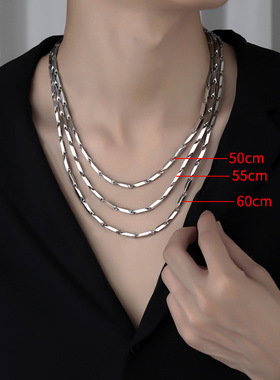 【王一博同款】古巴男士项链女款瓜子链潮流素链配饰饰品生日礼物