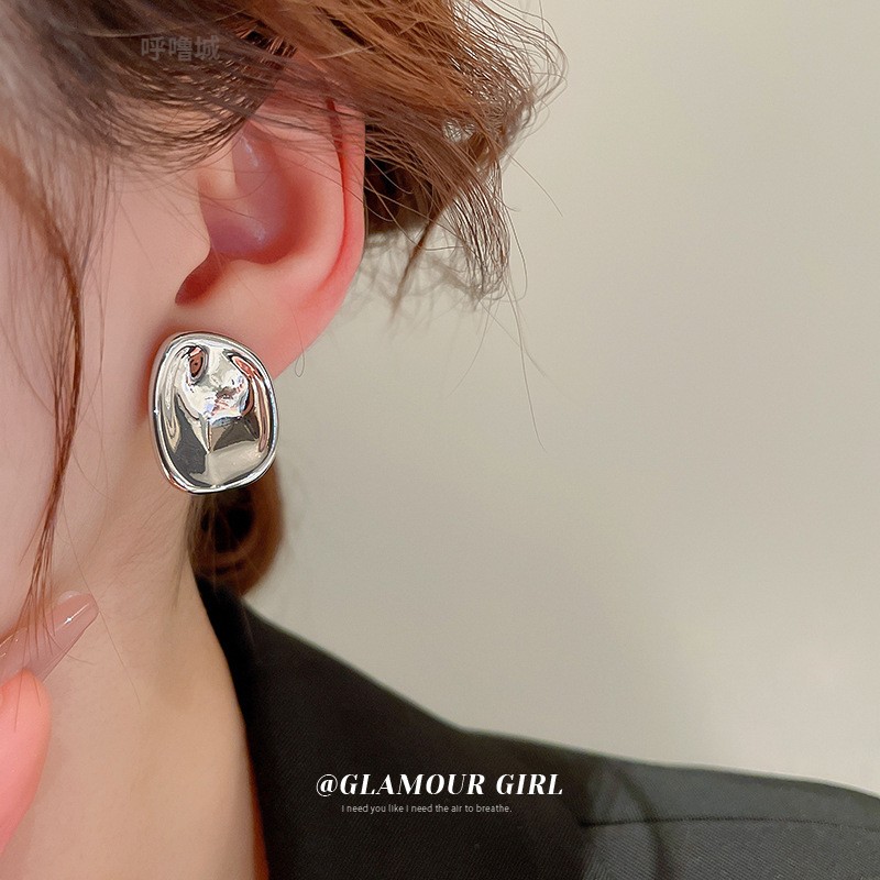 银针不规则金属几何耳环简约设计百搭耳钉个性气质潮流耳饰女 - 图1