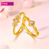 Ping Jewelry Sugar Cube Girl Series Gold Ring Pure Gold 999 for Girlfriend Priced New Product