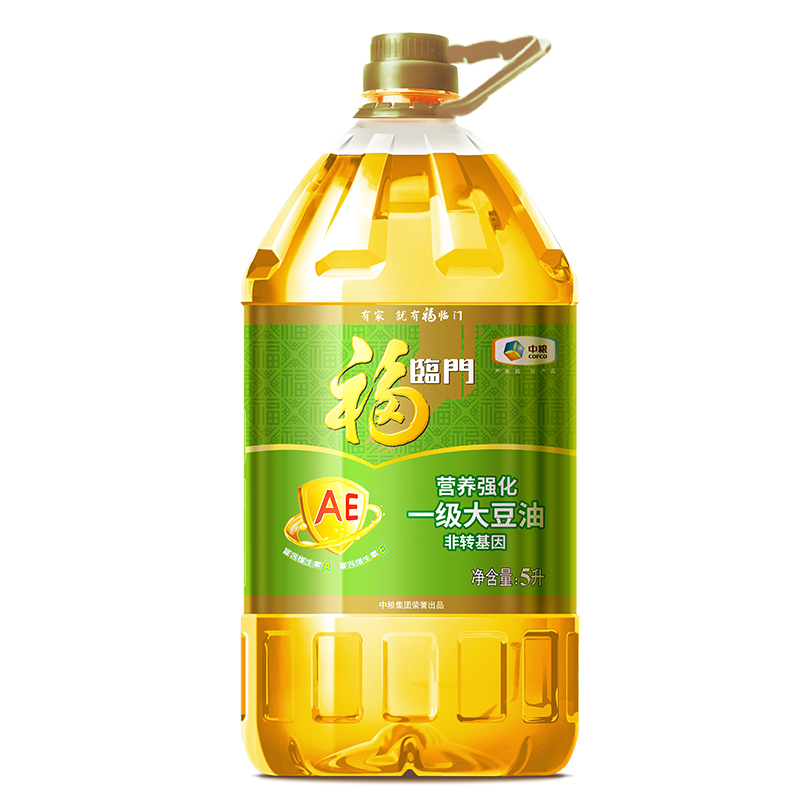 中粮福临门非转基因AE大豆油5L家用食用油豆油营养清淡zb-图0