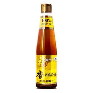 中粮福临门芝麻香油400ml瓶食用油纯芝麻油油碟调味油