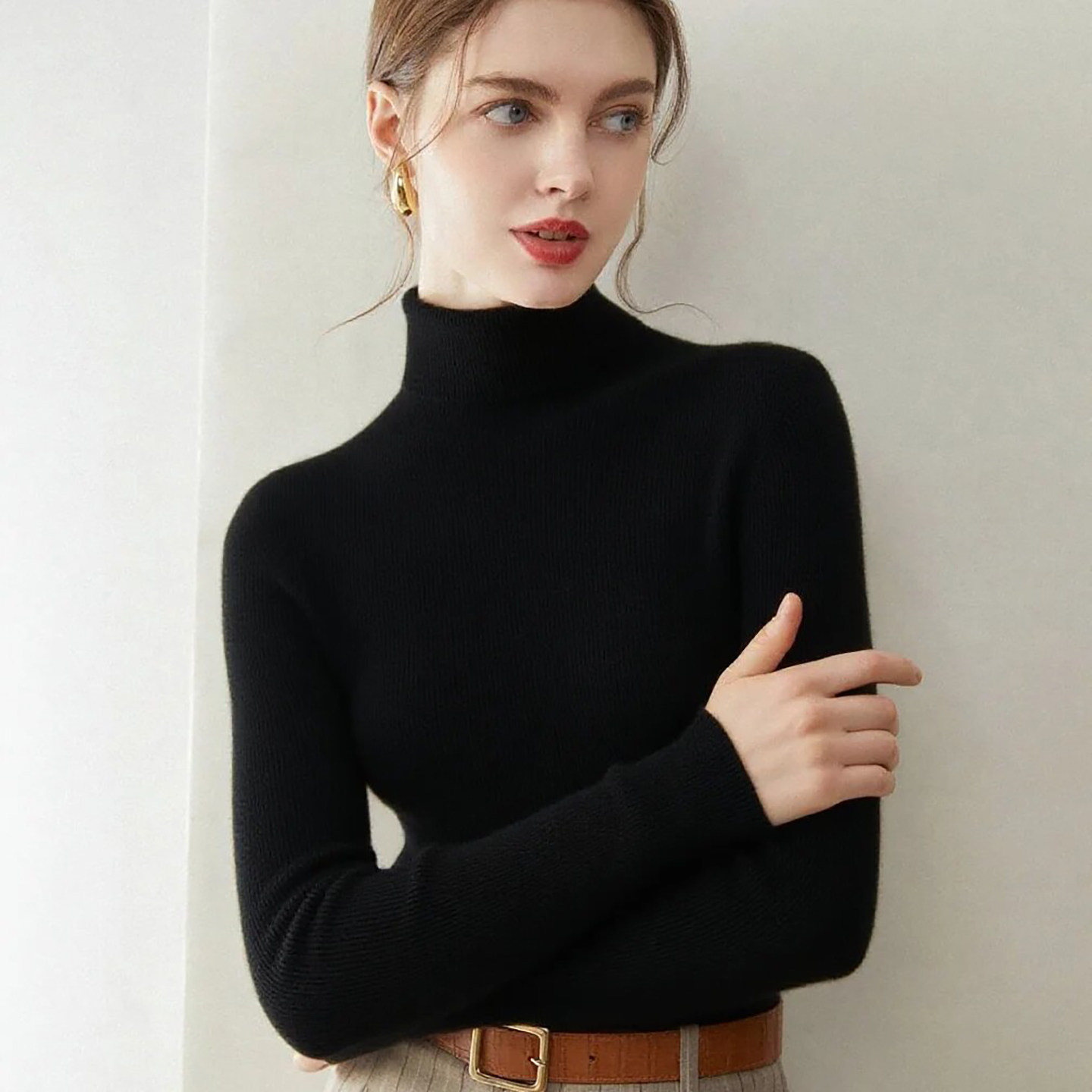 一线成衣100%纯山羊绒衫女高领毛衣打底衫纯色修身显瘦羊绒针织衫,淘宝优惠券,粉丝福利购,淘宝优惠卷