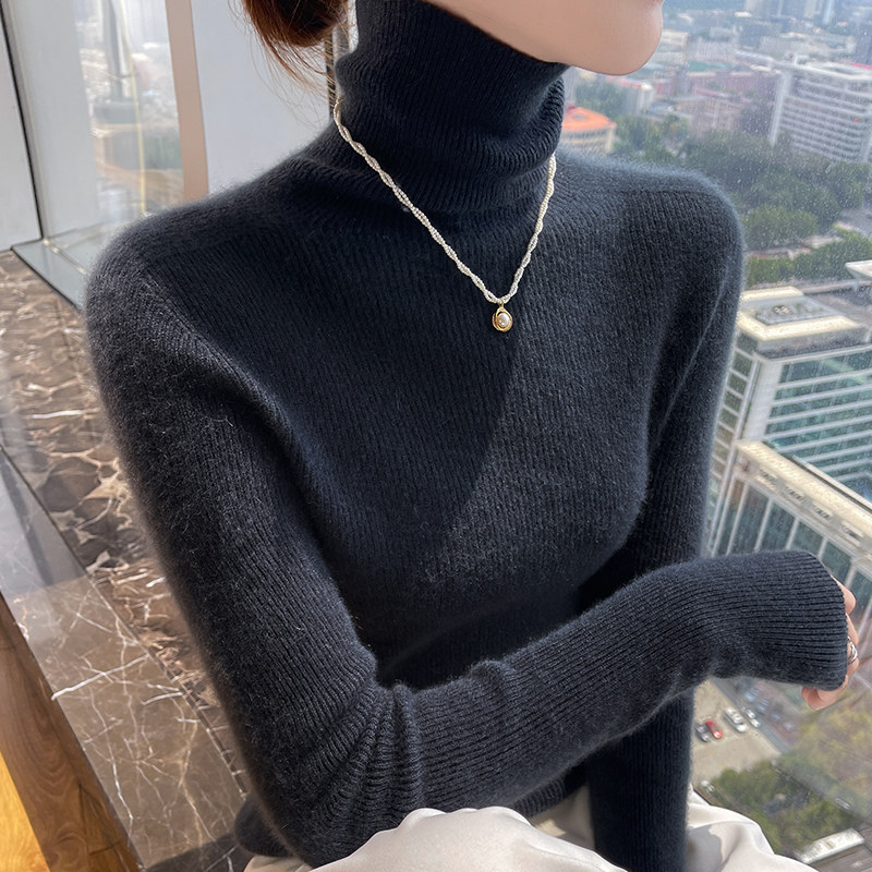 秋冬新款堆堆领山羊绒衫女高领修身打底毛衣纯色内搭羊绒针织衫,淘宝优惠券,粉丝福利购,淘宝优惠卷