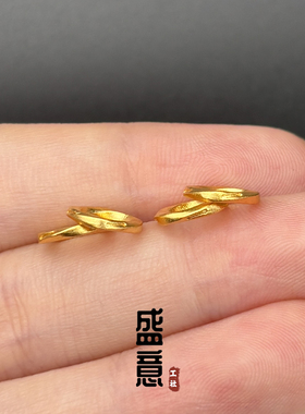 古法24K工艺黄金色莫比乌斯跑环扭扭圈隔片垫片盘缠文玩手串配饰
