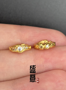 古法24K工艺黄金色全视之眼彩钻隔珠垫片卡环配珠文玩手串diy配饰
