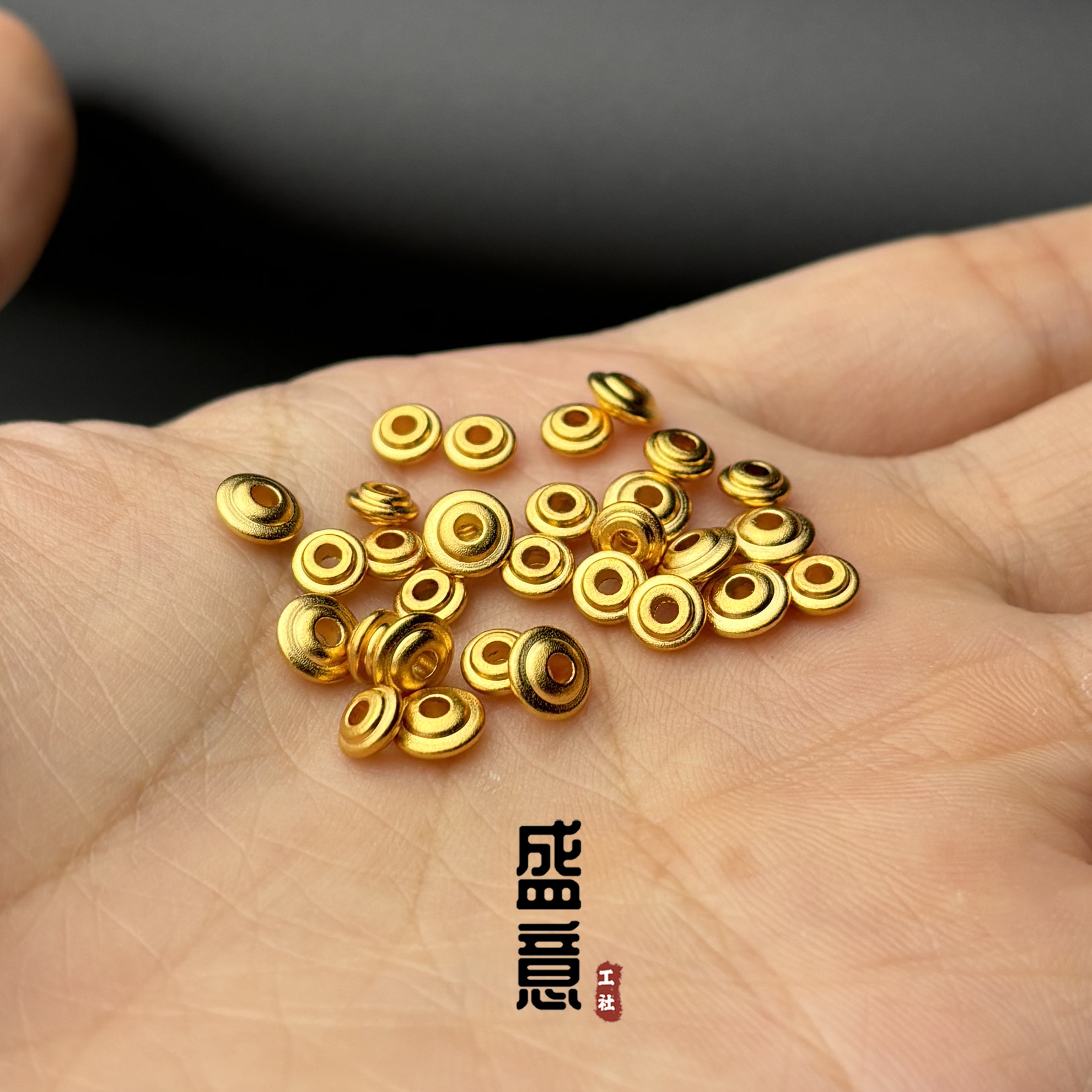 古法24K工艺黄金色925飞碟车轮圆隔片保色文玩手串配珠垫片,淘宝优惠券,粉丝福利购,淘宝优惠卷