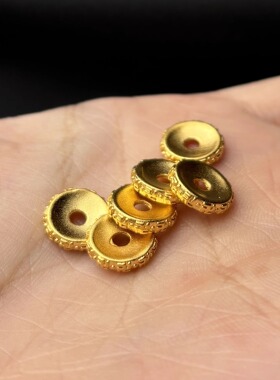 古法24K工艺黄金色925万字符卡环隔片保色文玩手串diy配珠配饰