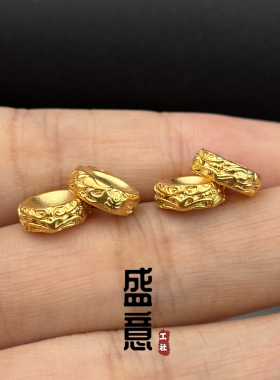 古法24K工艺黄金色大鹏鸟迦楼罗卡环隔片手串手持108念珠diy配饰