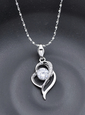 纯银吊坠饰品生日礼物锁骨链