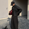 CATSSTAC Dzi beads dark stripe draped wide-leg trousers 2026 spring, skin-friendly, breathable, anti-wrinkle and smooth
