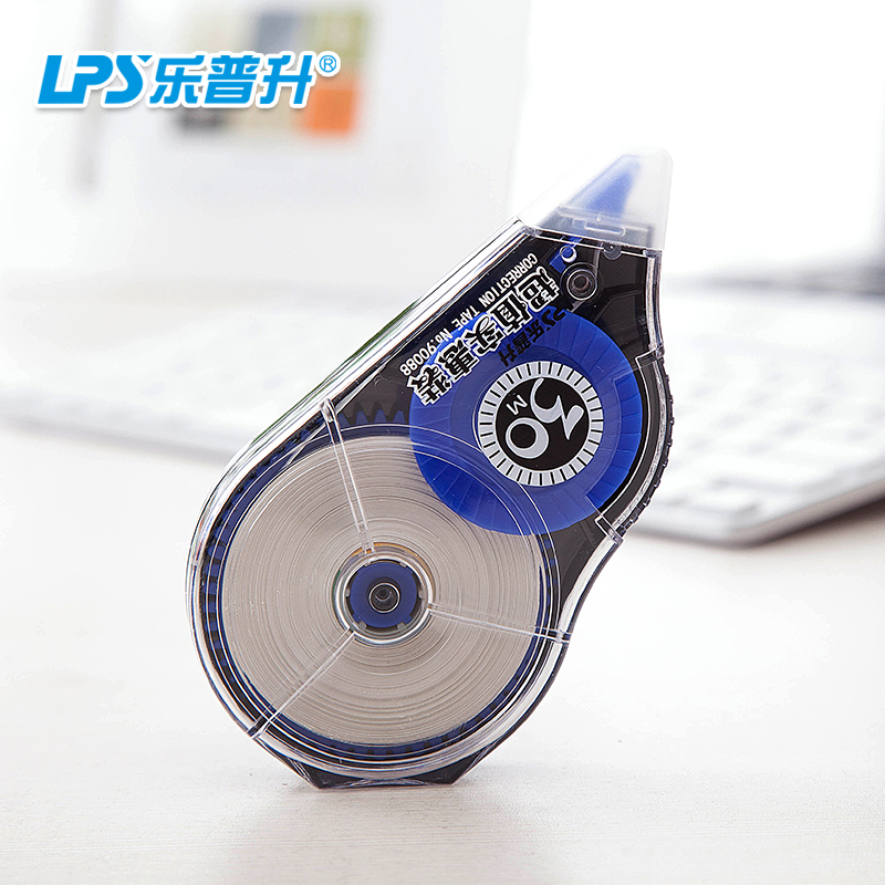 乐普升90088超大容量修正带透明膜带150M 学生用创意改正带涂改带 - 图1