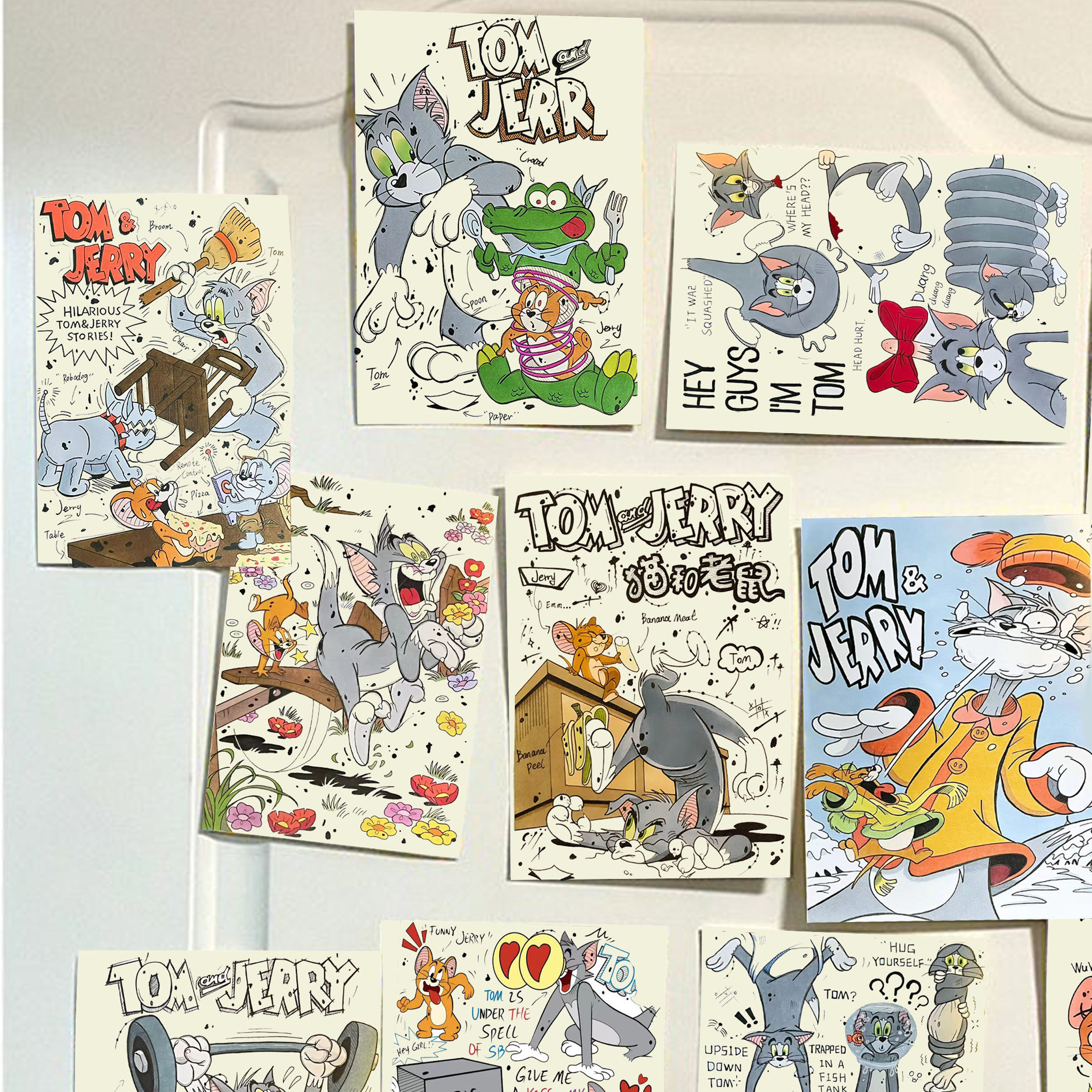 猫和老鼠马克笔手绘墙贴背景墙面装饰海报房间装饰宿舍卡通海报潮,淘宝优惠券,粉丝福利购,淘宝优惠卷