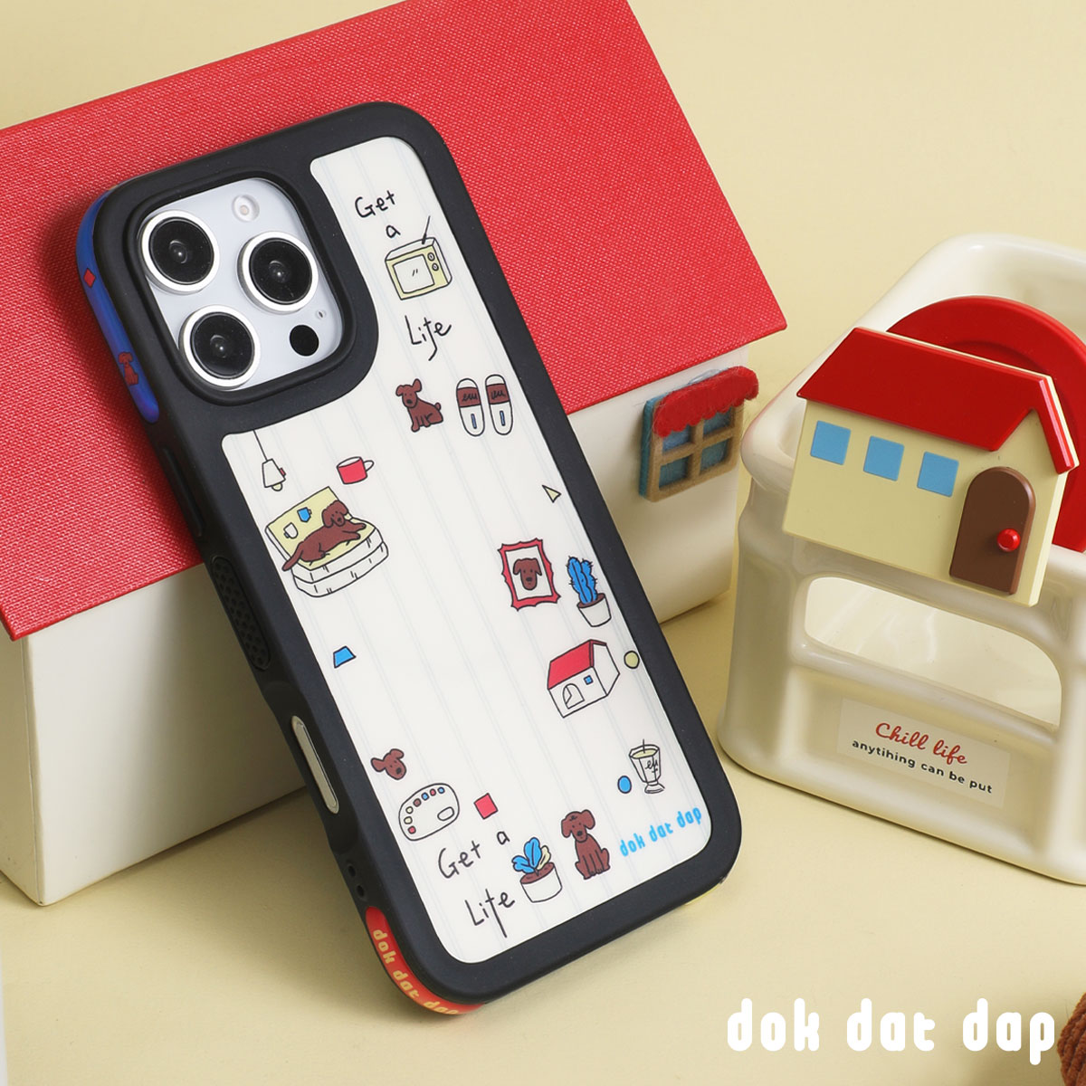 dokdatdap狗狗小房子原创iPhone17promax手机壳黑框个性趣味适用苹果16pro磁吸壳新款可爱卡通苹果15潮流小众 - 图1