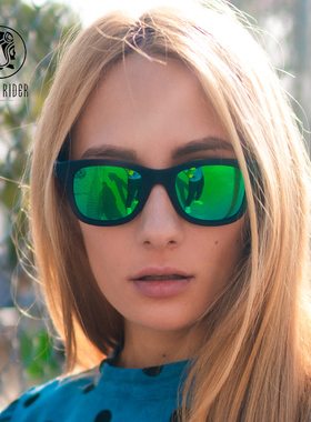 skullrider绿色墨镜女近视个性