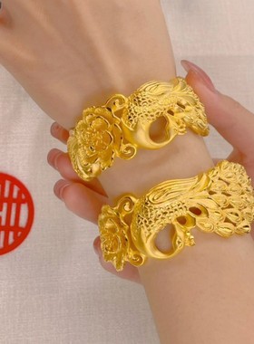 结婚饰品手镯铜镀金新娘女