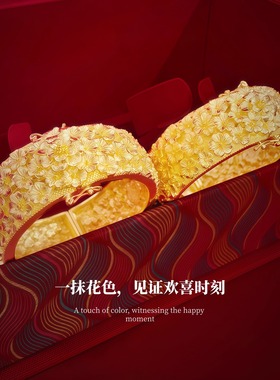 仿真黄金浮雕5D立体繁花锦簇手镯