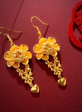 婚庆芍药花项链镀金仿假三金拍摄