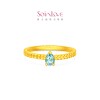 Chow Tai Fook SOINLOVE Treasure Girl Island Blue Wheat Ear Pure Gold Topaz Ring VRV35