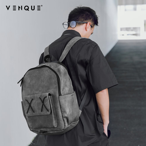 VENQUE范克旅行双肩包男设计感小众旅游背包通勤电脑书包男士礼物 - 图3