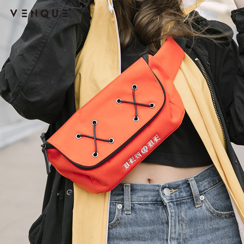 venque范克潮牌胸包女工装斜挎包 venque范克男士包袋