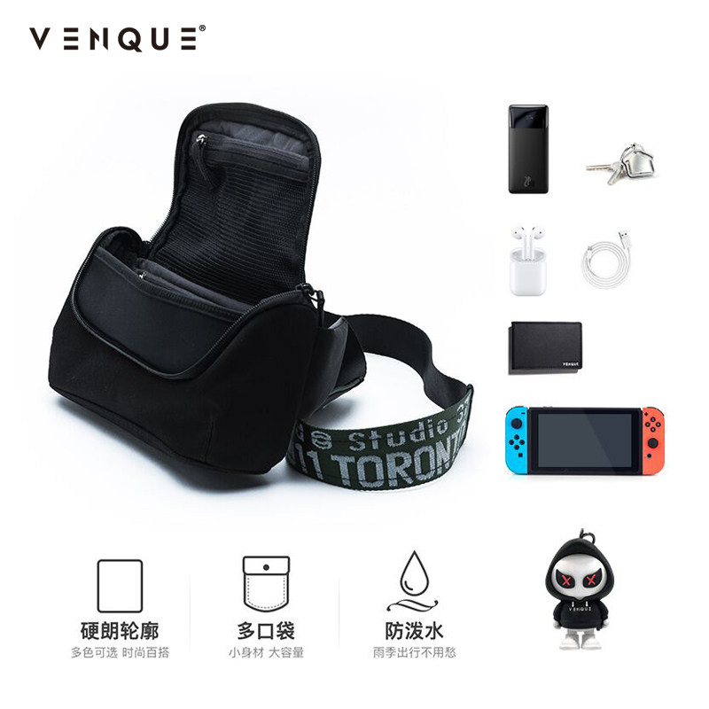 venque范克潮牌胸包女工装斜挎包 venque范克男士包袋