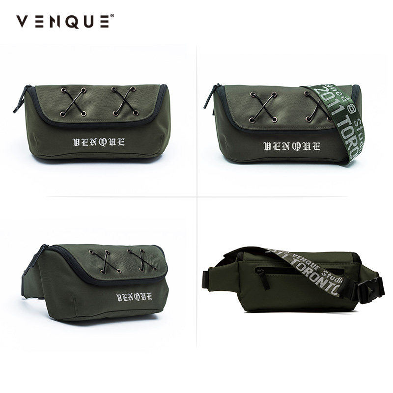 venque范克潮牌胸包运动胸前斜挎包 venque范克男士包袋